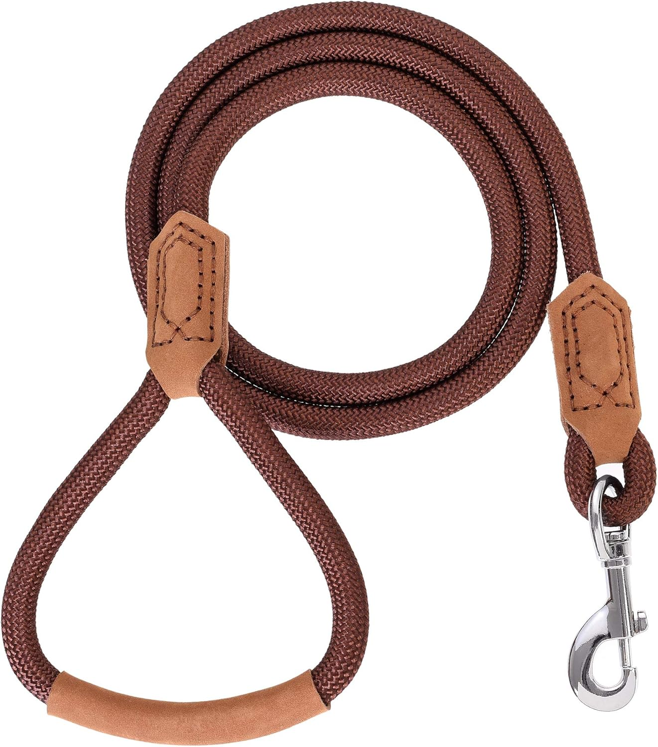 Tough Dog Leash: Leather Grip, Swivel Clip, All Breeds