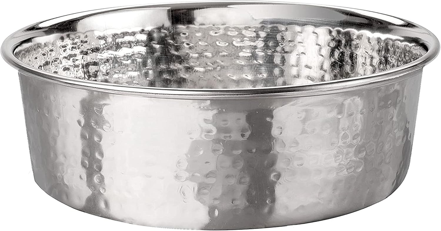 Large Dog Bowl: Stainless Steel, Non-Skid, 64 oz Capacity