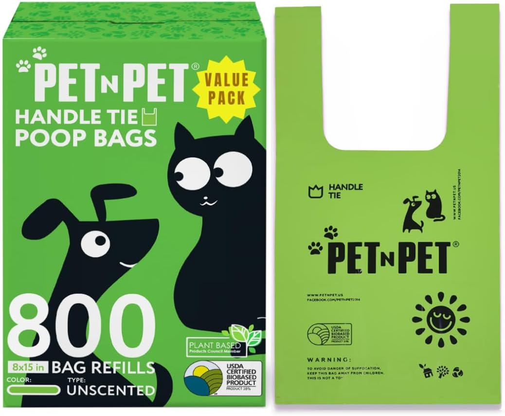 Dog Poop Bags: Easy Tie, Leakproof, Plant-Based