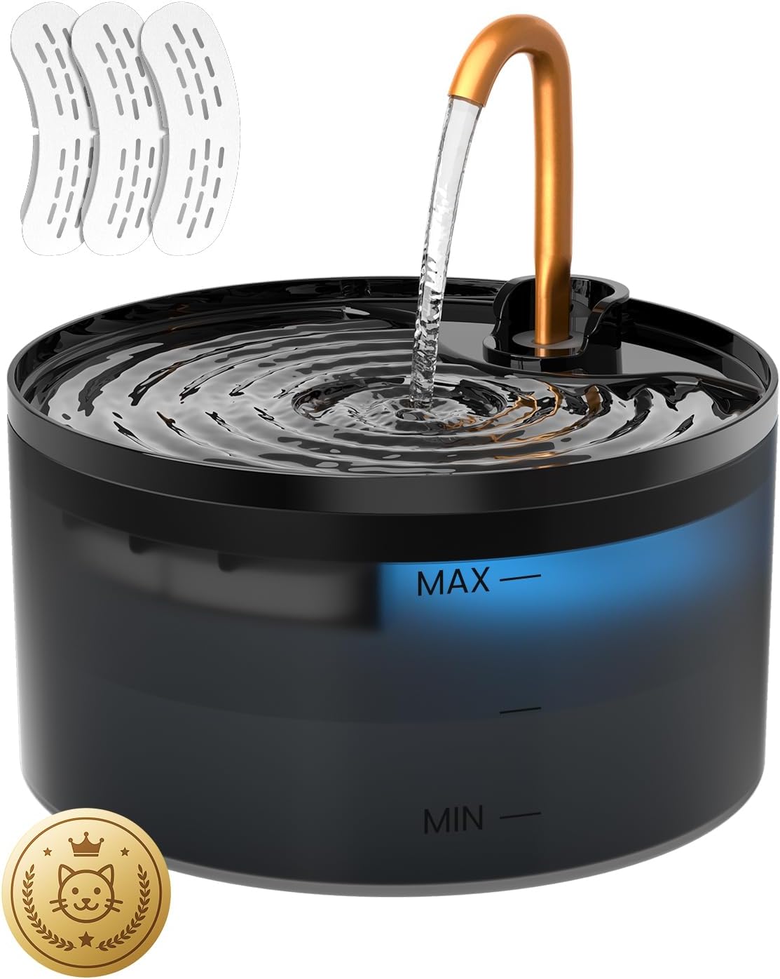 2025 Cat Water Fountain: Quiet, Filtered, Visible LED