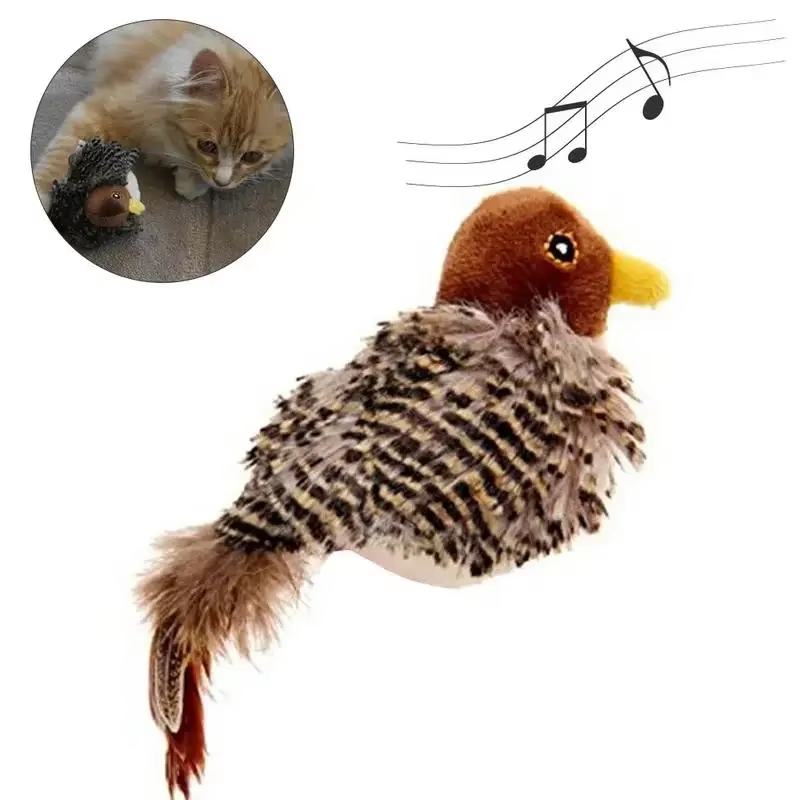Chirping Sparrow Cat Toy - Flannel Fun For Felines