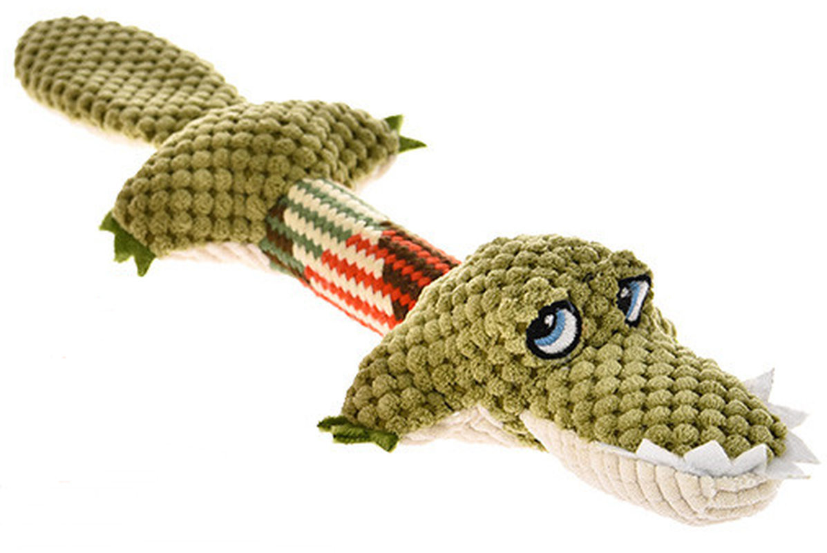 Dog Toy Alligator Plush - Long Tail Fun Squeaky Pet Play