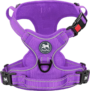 No Pull Dog Harness, No Choke Front Clip Dog Reflective Harness, Adjustable Soft Padded Pet Vest with Easy Control Handle for Small to Large Dogs(Purple,M) 16 103ad40030b3e16b60e627e5754b172e