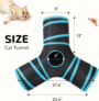 Pet Cat Tunnel Tube Toys 3 Way Collapsible, Tunnels for Indoor Cats, Interactive Tube with Teaser Wand, Peek Holes & Hanging Ball, Black & Blue 3 180f3abe6b47f045b5df43917e0aca25 2