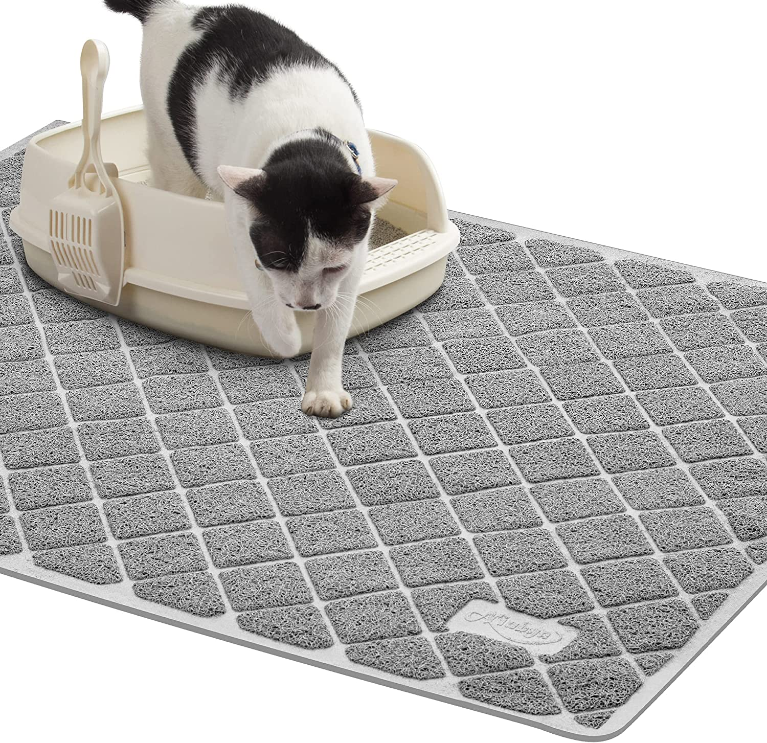 Premium Cat Litter Mat, Litter Box Mat with Non-Slip and Waterproof Backing, Litter Trapping Mat Soft on Kitty Paws and Easy to Clean, Cat Mat Traps Litter from Box 1 Premium Cat Litter Mat, Litter Box Mat with Non-Slip and Waterproof Backing, Litter Trapping Mat Soft on Kitty Paws and Easy to Clean, Cat Mat Traps Litter from Box