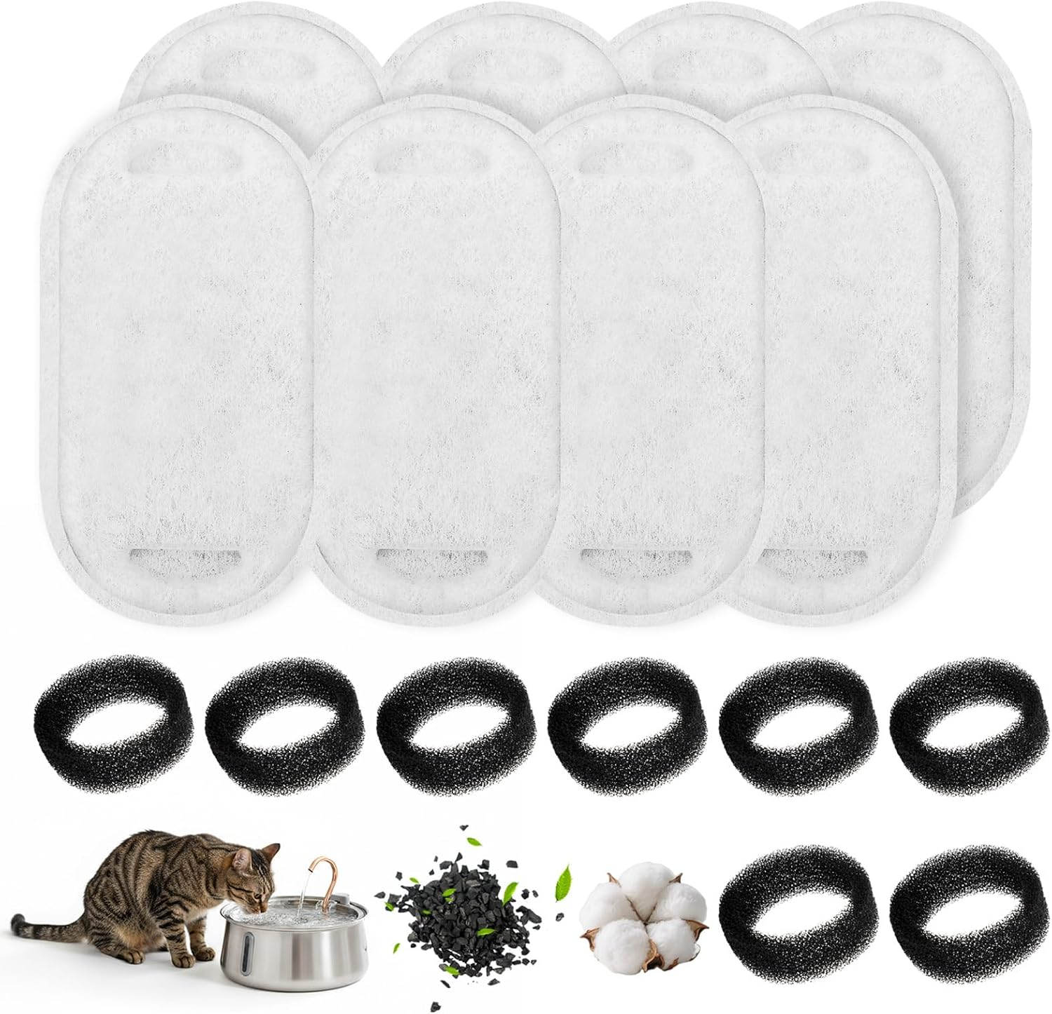 12 Pack Replacement Filters Compatible with Kittyspout, Fits 135Oz/4L Cat Water Fountain, Suitable for Stainless Steel Pet Water Fountains 1 12 Pack Replacement Filters Compatible with Kittyspout, Fits 135Oz/4L Cat Water Fountain, Suitable for Stainless Steel Pet Water Fountains
