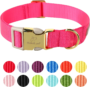 Nylon Dog Collar - Adjustable Lavender Soft Webbing Dog Collars for Small Medium Large Dogs Boy Girl Puppy Collar with Safety Metal Buckle S 34 5bbae2bf4868746d641bcf4b1c288157