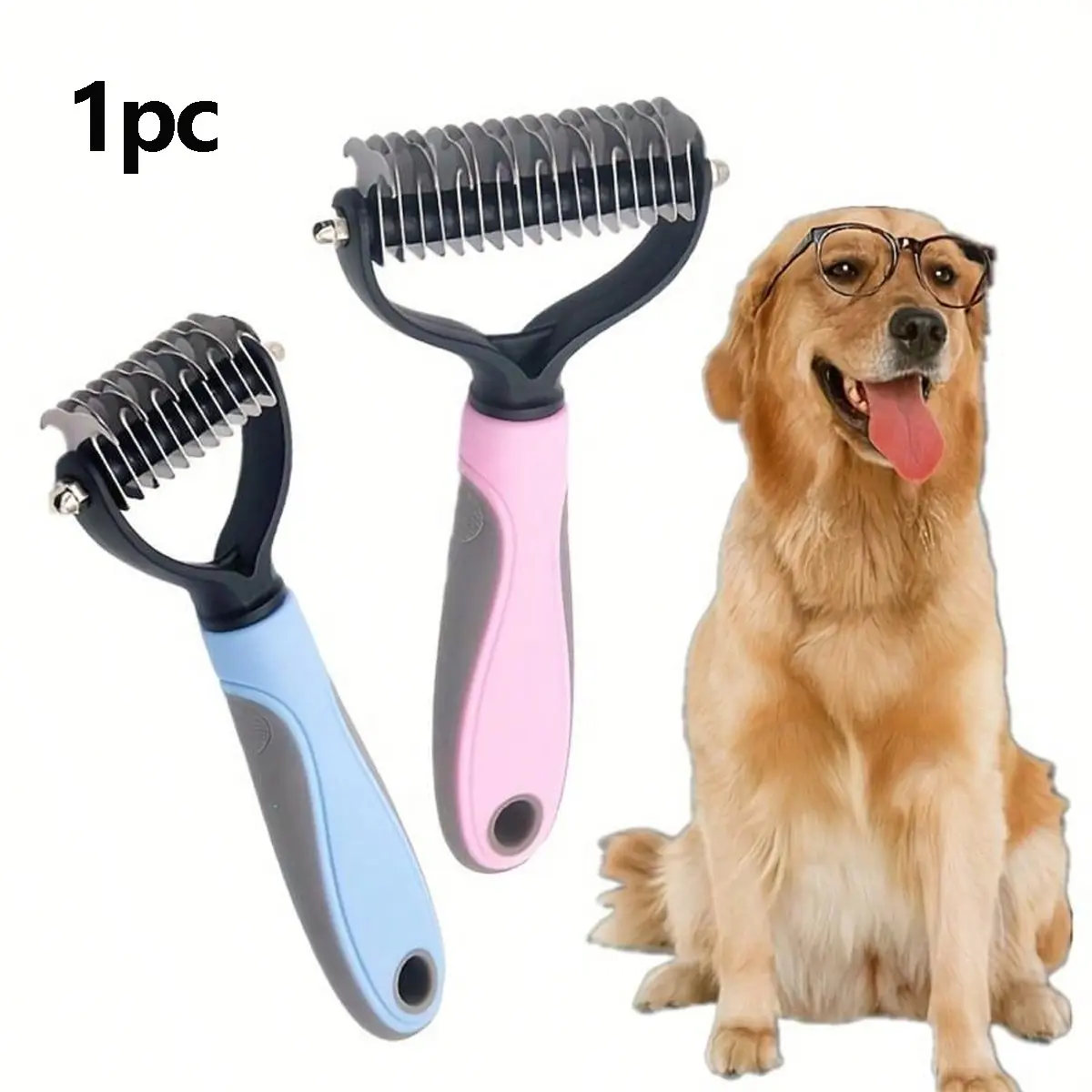 Pet Hair Comb Tool, Dual-Sided Knot-Free Brush for Dogs and Cats, Essential Grooming Supplies, Easy-To-Use Pet Care Accessory 1 Pet Hair Comb Tool, Dual-Sided Knot-Free Brush for Dogs and Cats, Essential Grooming Supplies, Easy-To-Use Pet Care Accessory