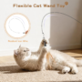 Cat Feather Wand Interactive Toy, 2 Feathers + 1 Wand with Bell | Cat Feather Teaser Toys Flying Catcher Extra Long 34.5" Wand Exerciser Playing Chase Cat Toy Wands for Kitten or Cats, Brown 3 85e07121883407b18b4d5282a9a329f2 1