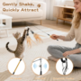 Cat Feather Wand Interactive Toy, 2 Feathers + 1 Wand with Bell | Cat Feather Teaser Toys Flying Catcher Extra Long 34.5" Wand Exerciser Playing Chase Cat Toy Wands for Kitten or Cats, Brown 4 8d788b10583fb039460eee55cc45f6b0 1