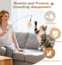 Cat Feather Wand Interactive Toy, 2 Feathers + 1 Wand with Bell | Cat Feather Teaser Toys Flying Catcher Extra Long 34.5" Wand Exerciser Playing Chase Cat Toy Wands for Kitten or Cats, Brown 6 a3f054e0c0fe947cfe196925a581969e 1