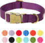 Nylon Dog Collar - Adjustable Lavender Soft Webbing Dog Collars for Small Medium Large Dogs Boy Girl Puppy Collar with Safety Metal Buckle S 12 b61cad0c8546a373f2270a01ee9a461e