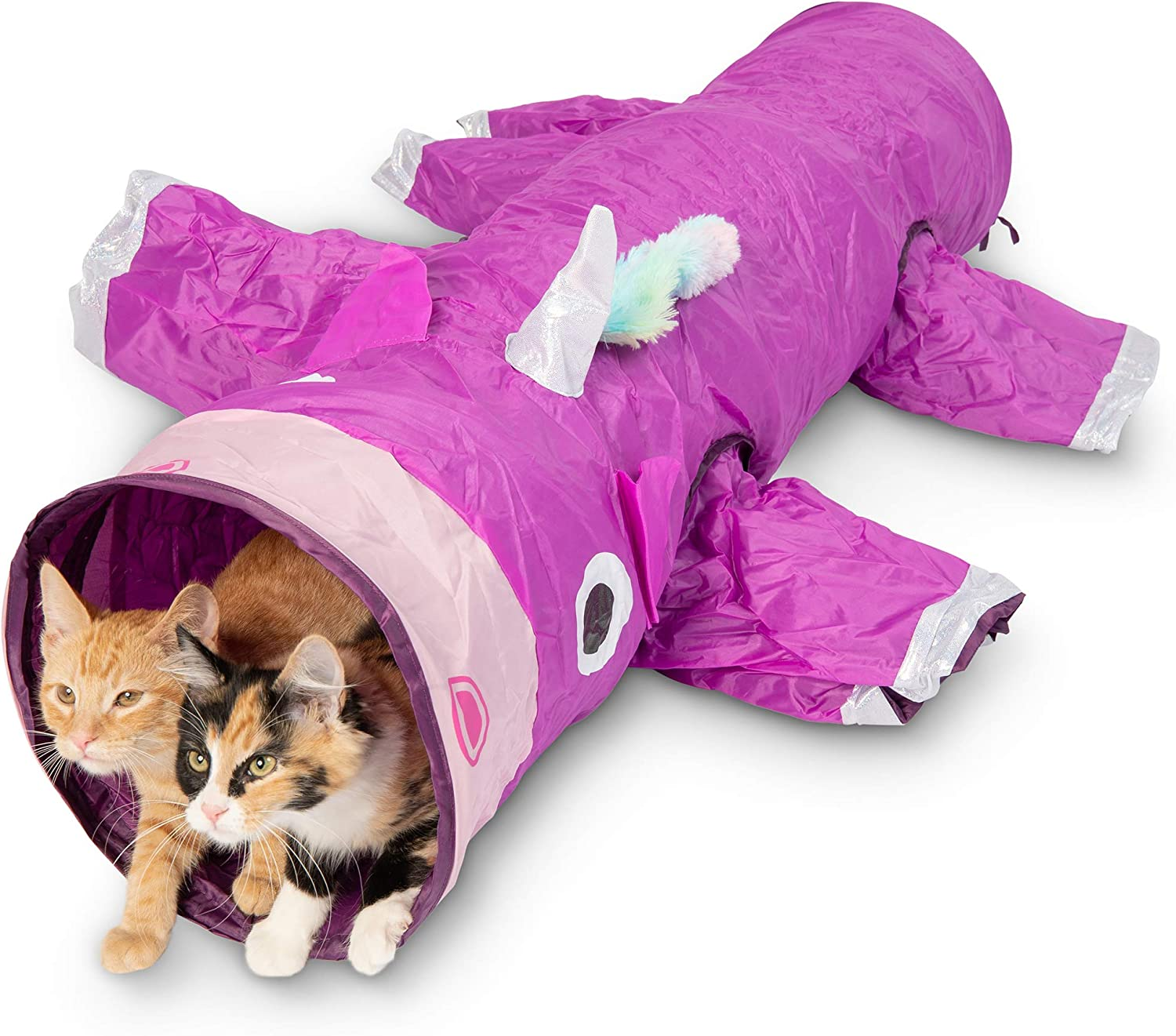 Magic Mewnicorn Multi Cat Tunnel Boredom Relief Toys with Crinkle Feather String for Dogs, Cats, Rabbits, Kittens and Guinea Pigs for Hiding Hunting and Resting 1 Magic Mewnicorn Multi Cat Tunnel Boredom Relief Toys with Crinkle Feather String for Dogs, Cats, Rabbits, Kittens and Guinea Pigs for Hiding Hunting and Resting